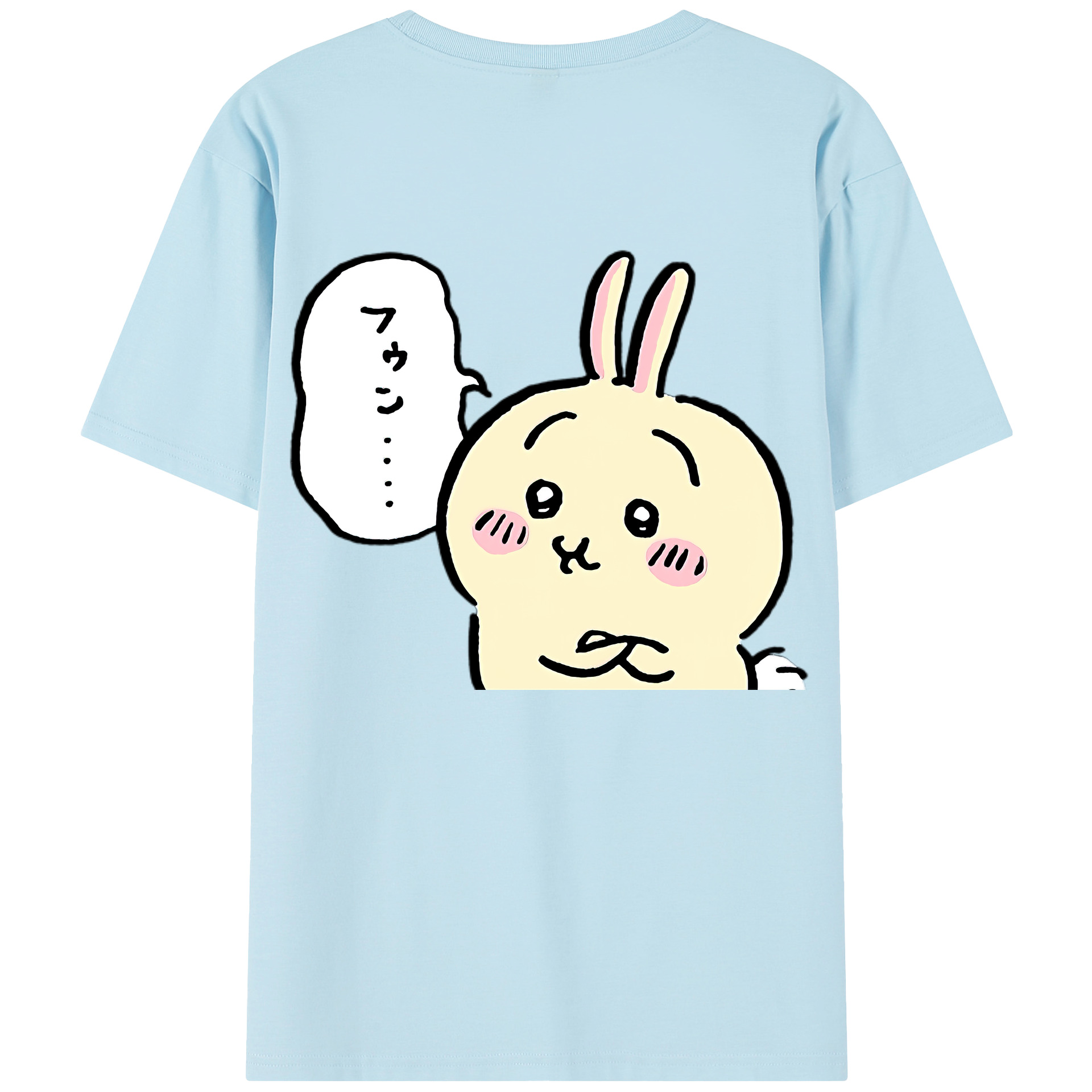 （画像用） ちいかわ うさぎ Chii-kawa usagi 綿100％半袖Tシャツ（背面プリント）